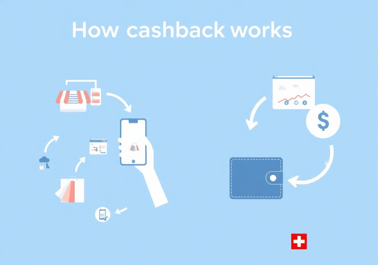Schéma illustrant le fonctionnement du cashback en Suisse